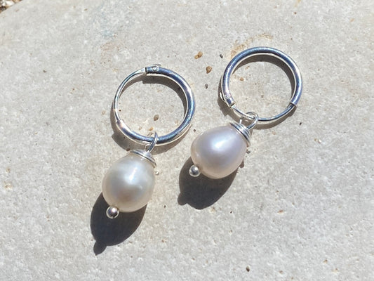 Mini hoops con perla