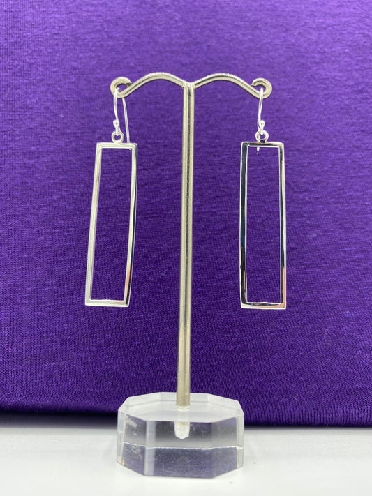 Orecchini in Argento Rettangolari